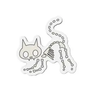Bony Whiskers Cat Skeleton Die-Cut Magnets