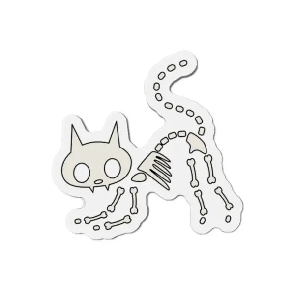 Bony Whiskers Cat Skeleton Die-Cut Magnets