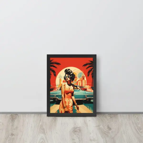 Vintage Pin-Up Paradise Framed photo paper poster