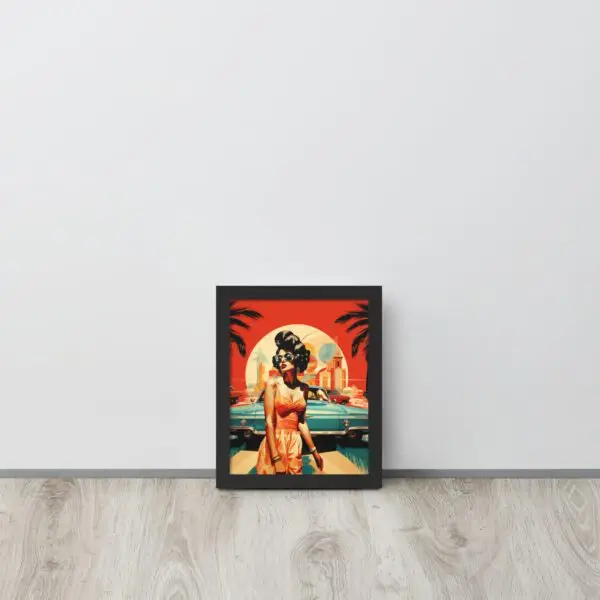 Vintage Pin-Up Paradise Framed photo paper poster - Image 2
