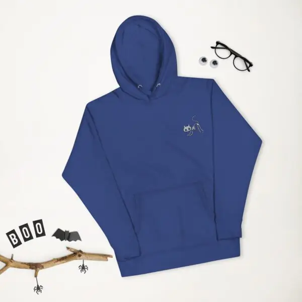 Bony Whiskers Skeleton Kitty Embroidered Unisex Hoodie - Image 10