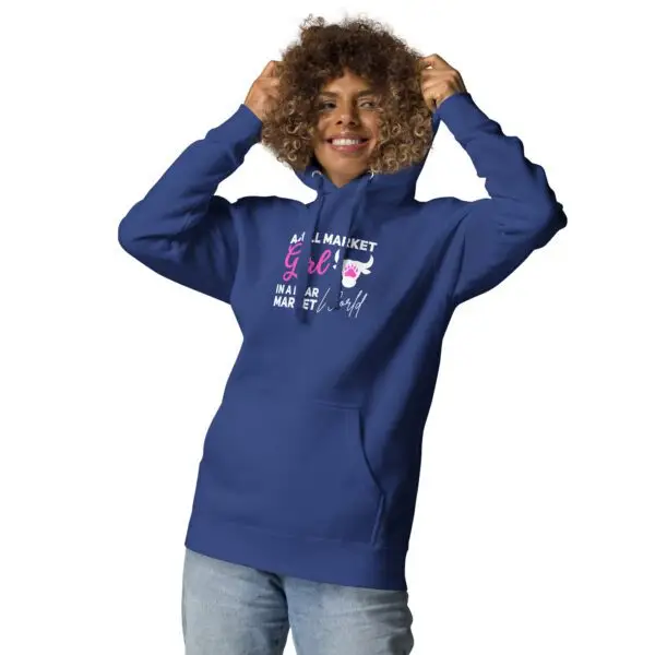 Bull Market Girl in a Bear Market World Dark Unisex Hoodie - Image 5
