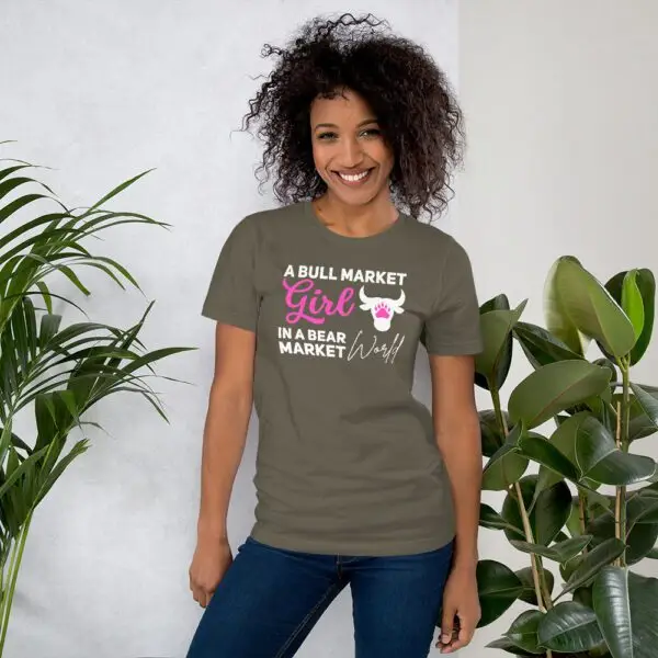 Bull Market Girl in a Bear Market World Dark Unisex t-shirt - Image 10