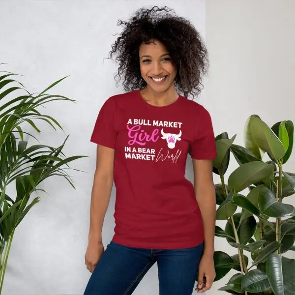 Bull Market Girl in a Bear Market World Dark Unisex t-shirt - Image 4