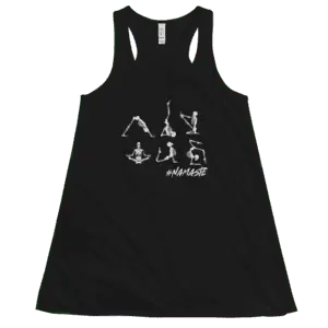 "Skeleton Tranquility" Yoga Namaste Women's Flowy Racerback Tank