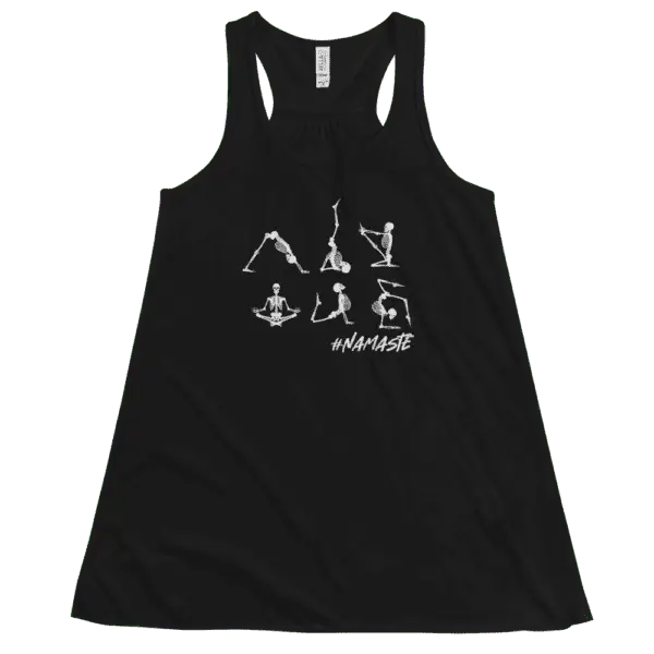 "Skeleton Tranquility" Yoga Namaste Women's Flowy Racerback Tank