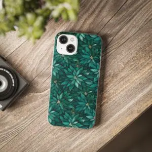 Viridian Flower Flex Phone Case for Iphone, Samsung and Google Pixel