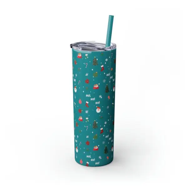 Festive Elegance Skinny Christmas Tumbler with Straw, 20oz - Image 11