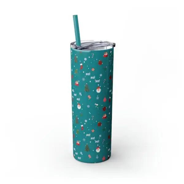 Festive Elegance Skinny Christmas Tumbler with Straw, 20oz - Image 13