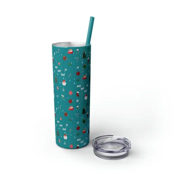 Festive Elegance Skinny Christmas Tumbler with Straw, 20oz - Image 15