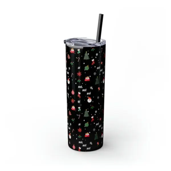 Festive Elegance Skinny Christmas Tumbler with Straw, 20oz - Image 20