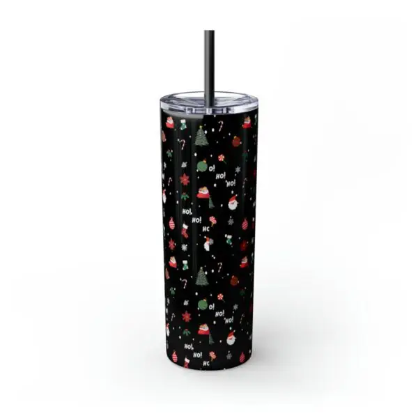 Festive Elegance Skinny Christmas Tumbler with Straw, 20oz - Image 21