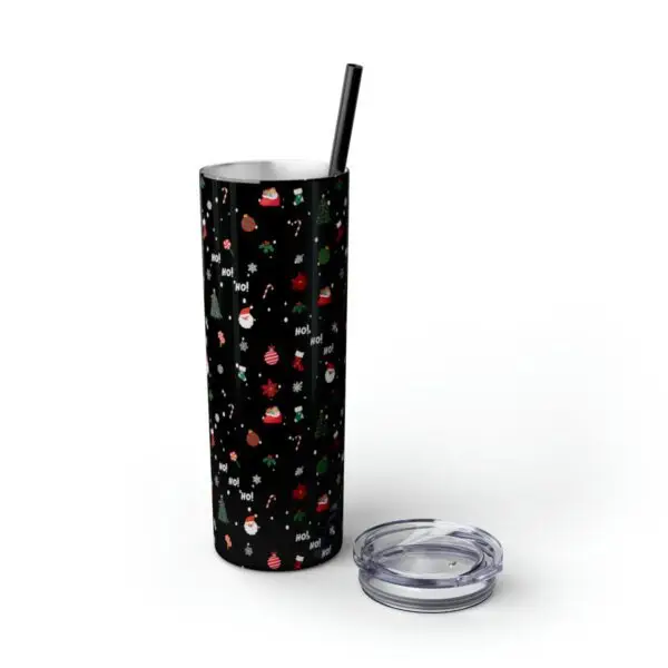 Festive Elegance Skinny Christmas Tumbler with Straw, 20oz - Image 24