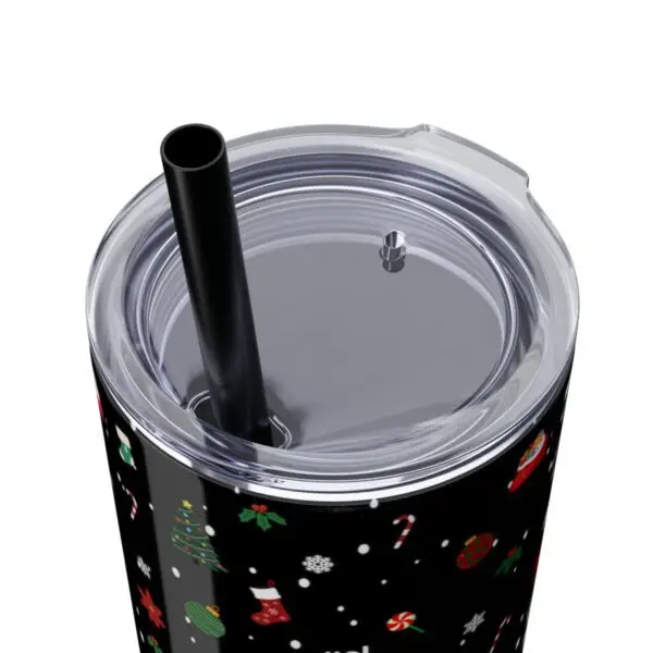 Festive Elegance Skinny Christmas Tumbler with Straw, 20oz - Image 25