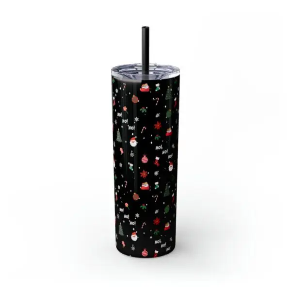 Festive Elegance Skinny Christmas Tumbler with Straw, 20oz - Image 19