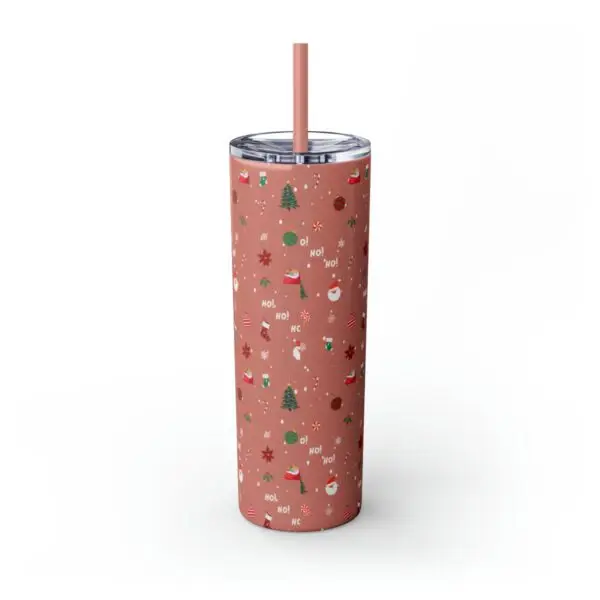 Festive Elegance Skinny Christmas Tumbler with Straw, 20oz - Image 30