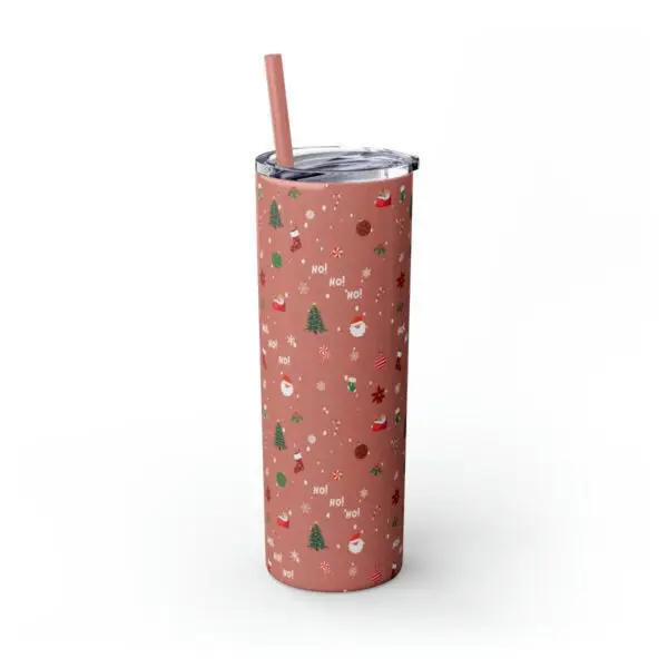Festive Elegance Skinny Christmas Tumbler with Straw, 20oz - Image 31