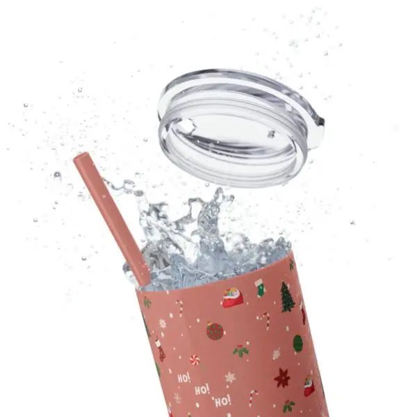 Festive Elegance Skinny Christmas Tumbler with Straw, 20oz - Image 35