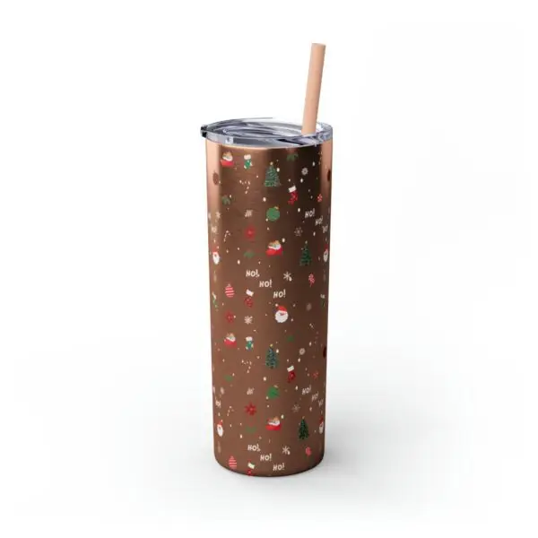 Festive Elegance Skinny Christmas Tumbler with Straw, 20oz - Image 38