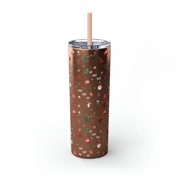 Festive Elegance Skinny Christmas Tumbler with Straw, 20oz - Image 39