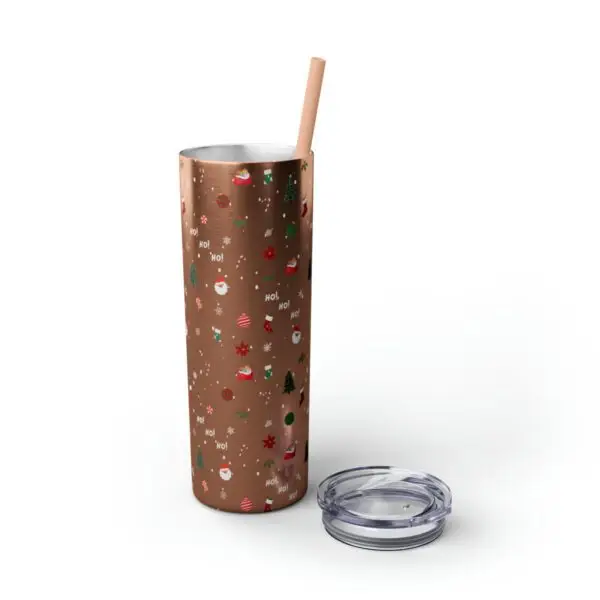 Festive Elegance Skinny Christmas Tumbler with Straw, 20oz - Image 42