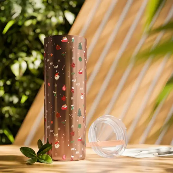 Festive Elegance Skinny Christmas Tumbler with Straw, 20oz - Image 45