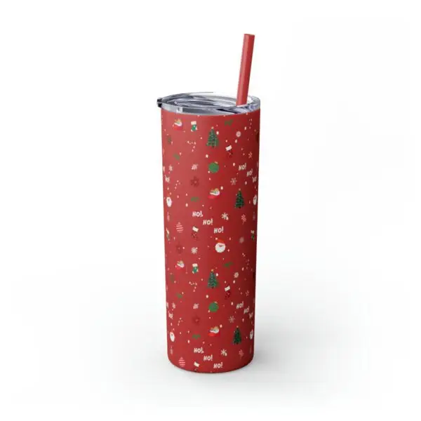 Festive Elegance Skinny Christmas Tumbler with Straw, 20oz - Image 47