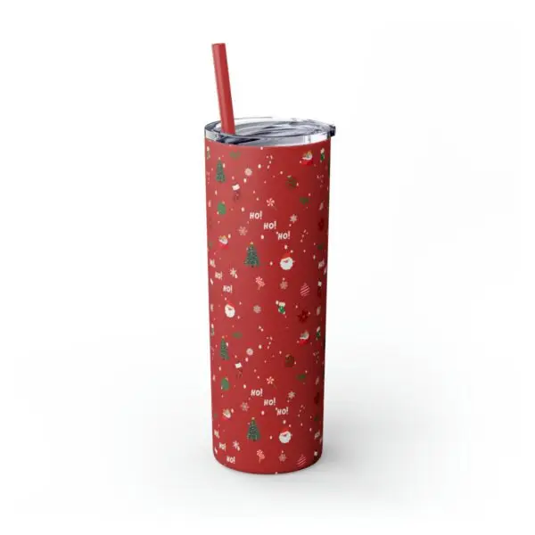 Festive Elegance Skinny Christmas Tumbler with Straw, 20oz - Image 49