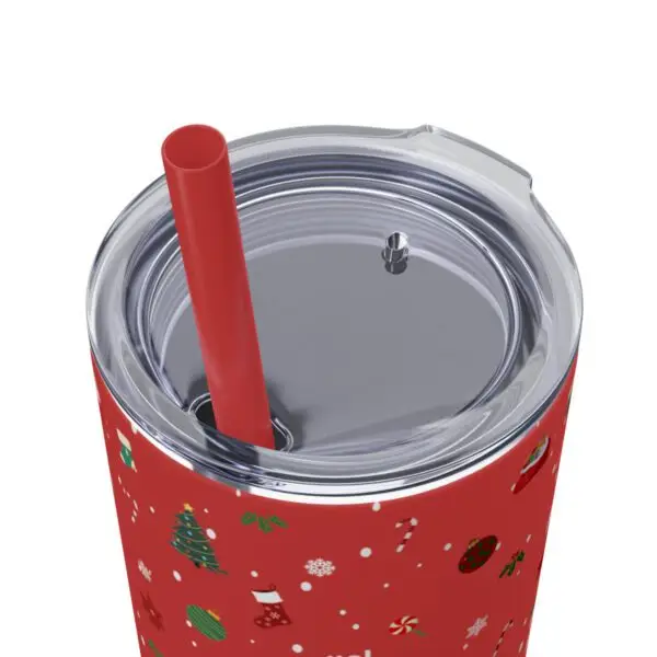 Festive Elegance Skinny Christmas Tumbler with Straw, 20oz - Image 52