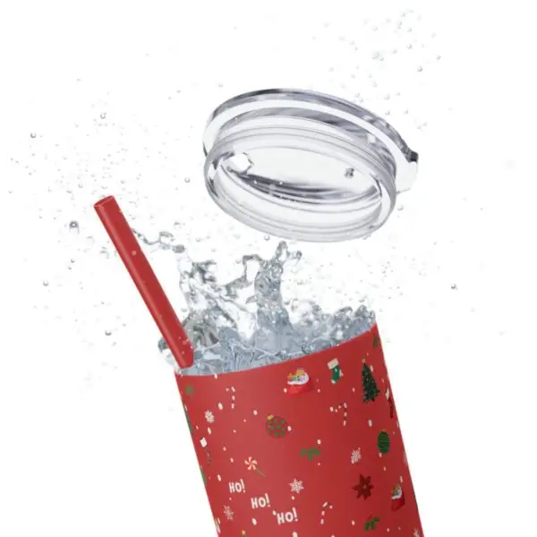 Festive Elegance Skinny Christmas Tumbler with Straw, 20oz - Image 53