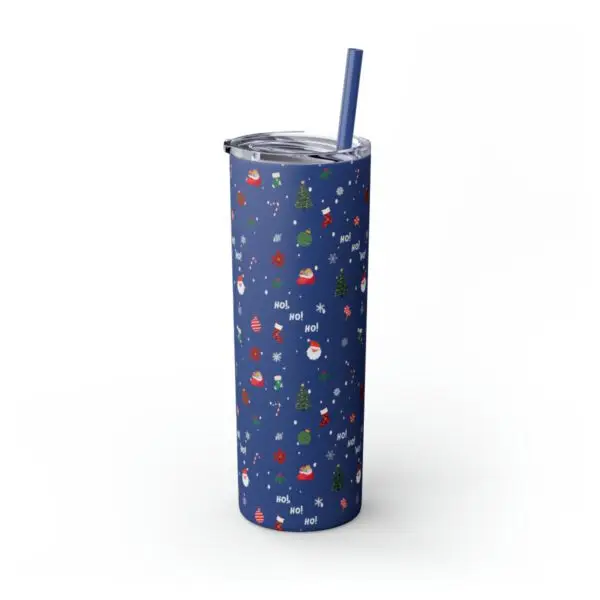 Festive Elegance Skinny Christmas Tumbler with Straw, 20oz - Image 56