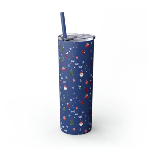 Festive Elegance Skinny Christmas Tumbler with Straw, 20oz - Image 58