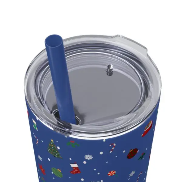 Festive Elegance Skinny Christmas Tumbler with Straw, 20oz - Image 61