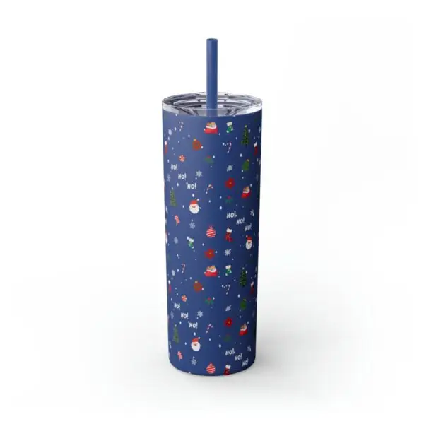 Festive Elegance Skinny Christmas Tumbler with Straw, 20oz - Image 55