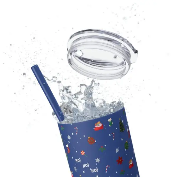 Festive Elegance Skinny Christmas Tumbler with Straw, 20oz - Image 62