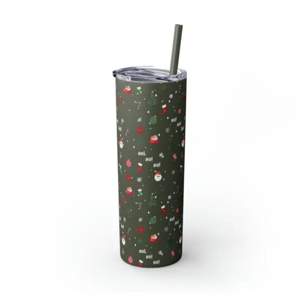 Festive Elegance Skinny Christmas Tumbler with Straw, 20oz - Image 65