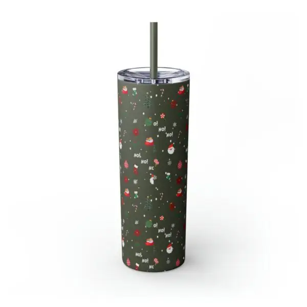 Festive Elegance Skinny Christmas Tumbler with Straw, 20oz - Image 66