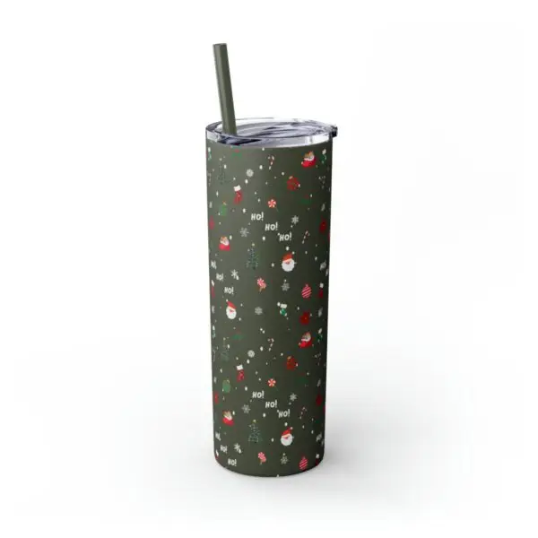 Festive Elegance Skinny Christmas Tumbler with Straw, 20oz - Image 67