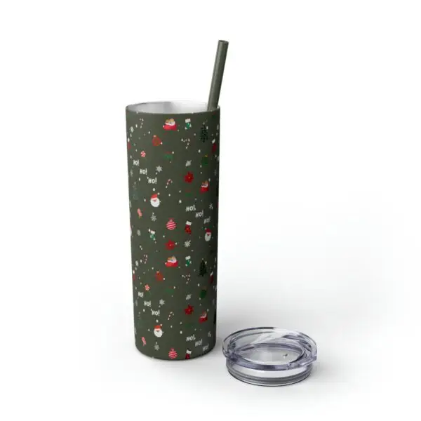 Festive Elegance Skinny Christmas Tumbler with Straw, 20oz - Image 69