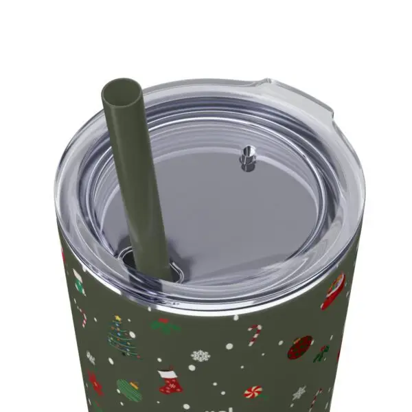 Festive Elegance Skinny Christmas Tumbler with Straw, 20oz - Image 70