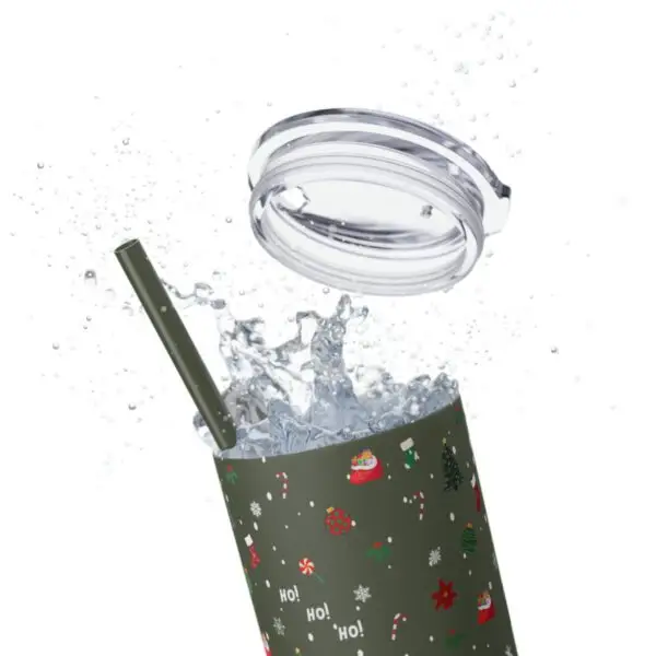 Festive Elegance Skinny Christmas Tumbler with Straw, 20oz - Image 71