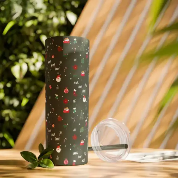 Festive Elegance Skinny Christmas Tumbler with Straw, 20oz - Image 72