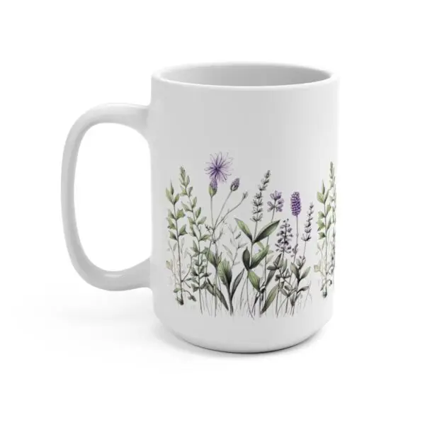 Purple Botanical Bliss Mug 15oz - Image 3