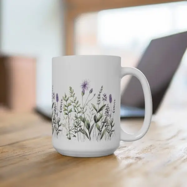 Purple Botanical Bliss Mug 15oz - Image 4