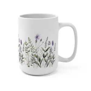 Purple Botanical Bliss Mug 15oz