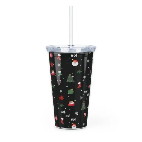 Festive Cheer Plastic Christmas Tumbler with Straw - Image 4