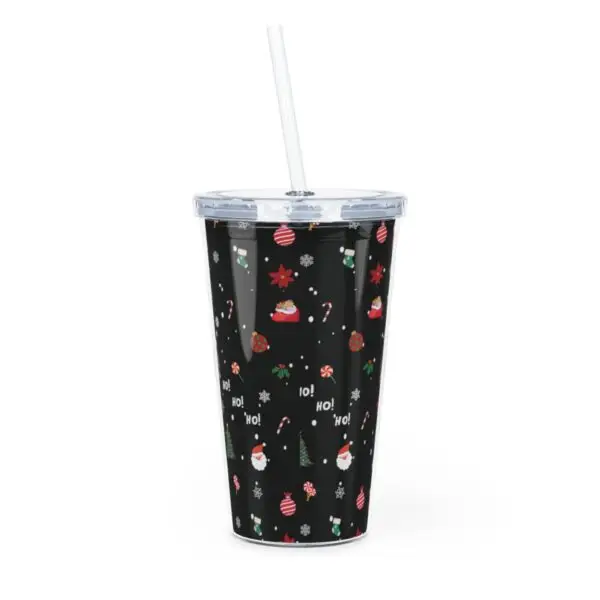 Festive Cheer Plastic Christmas Tumbler with Straw - Image 5