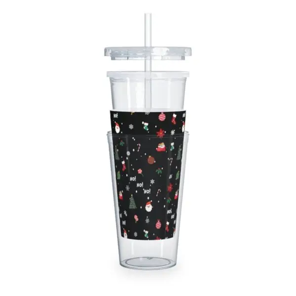 Festive Cheer Plastic Christmas Tumbler with Straw - Image 6