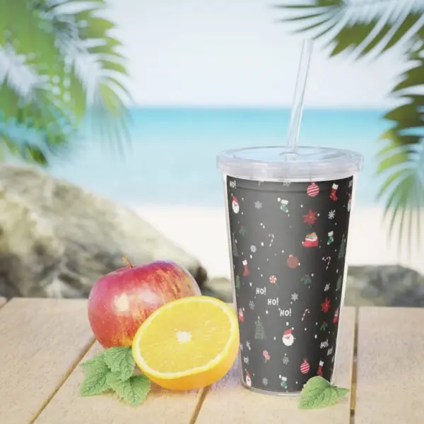 Festive Cheer Plastic Christmas Tumbler with Straw - Image 7
