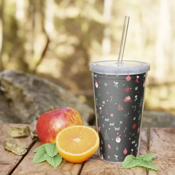 Festive Cheer Plastic Christmas Tumbler with Straw - Image 8
